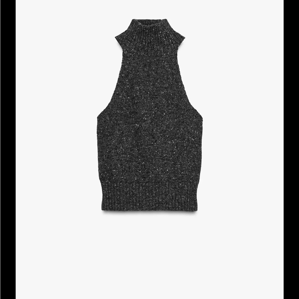 Zara Gray Sleeveless Knit Top